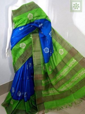 Printed Tussar Silk Saree