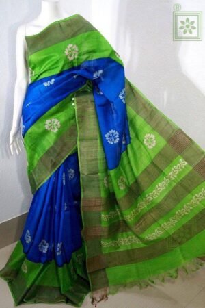 Printed Tussar Silk Saree