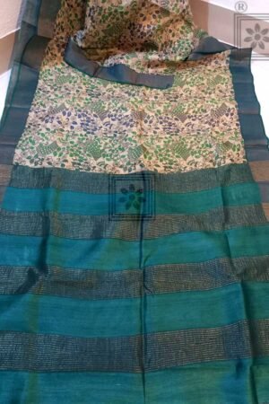 Kalamkari Zari Border Tussar Silk