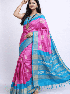 Printed Tussar Silk Sarees