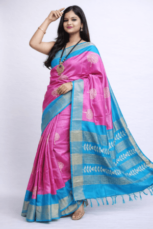 Printed Tussar Silk Sarees