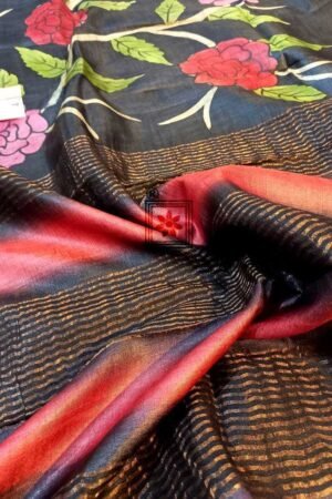 Black Zari Tassar Silk Saree
