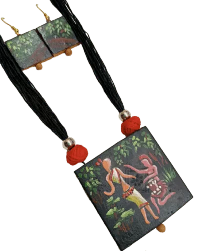 Hand Painted Terracotta Necklace Set