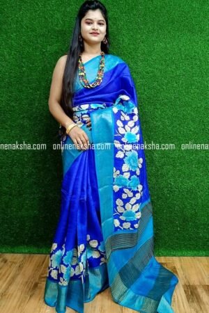 Handloom Tussar Hand Painted Sarees Online