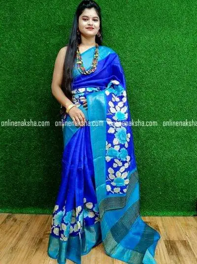 Handloom Tussar Hand Painted Sarees Online