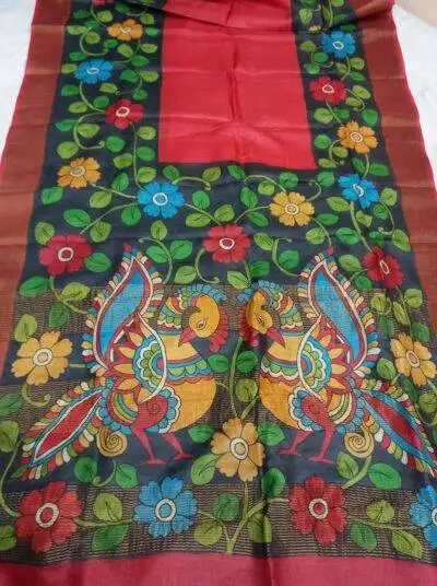 Kalamkari Tussar Silk Saree