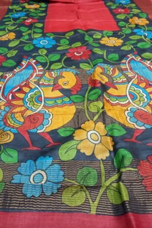 Kalamkari Tussar Silk Saree