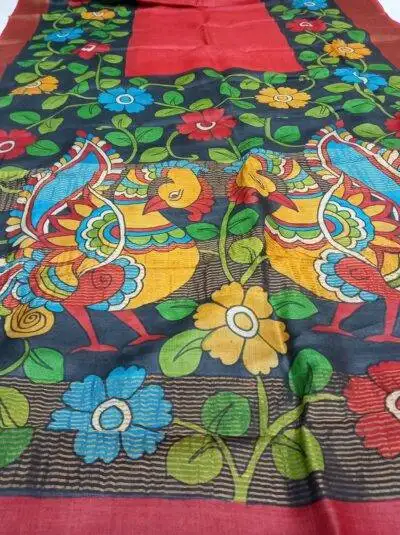 Kalamkari Tussar Silk Saree