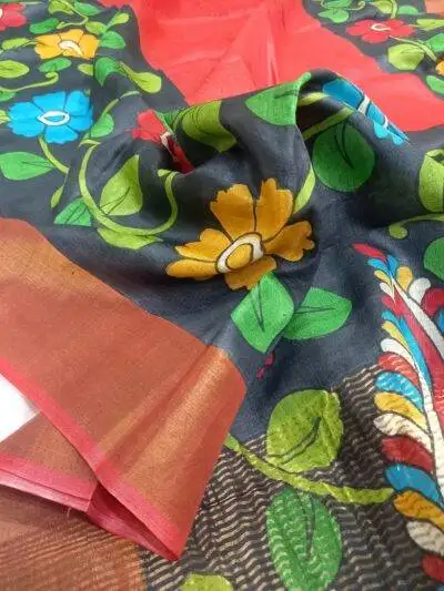 Kalamkari Tussar Silk Saree