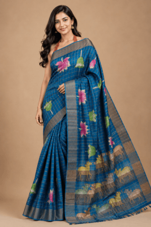 Pichwai Cow Painting Pure Tussar Silk