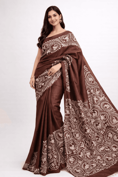 Handcrafted Pure Silk Batik Saree