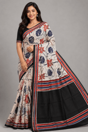 Hand Batik Silk Saree