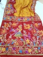 Yellow Pure Silk Batik Saree
