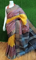 Designer Zari Tussar Silk Saree - Hand Block Print Perfection