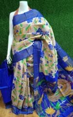 Handcrafted Zari Tussar Silk Saree with Exquisite Hand Block Prints