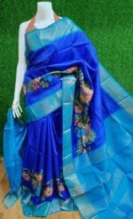 Premium Zari Tussar Silk Saree - Hand Block Printed Elegance