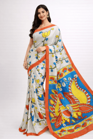 Hand-Painted Kalamkari Saree
