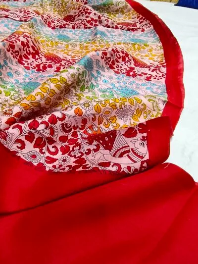 Pure Soft Silk Saree with Kalamkari Prints