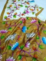 Pure Pattu Sarees With Kalamkari Print