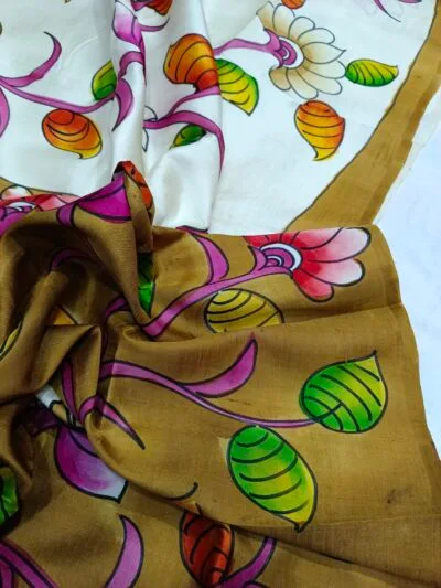 Pure Pattu Sarees With Kalamkari Print
