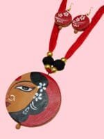 Mrignayani Handpainted Neckpiece with Earrings