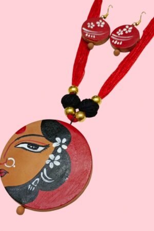 Mrignayani Handpainted Neckpiece with Earrings