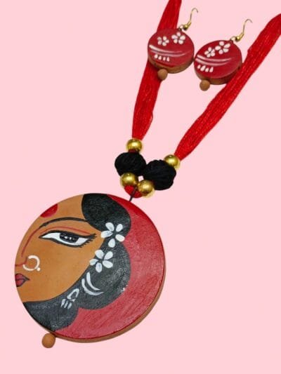 Mrignayani Handpainted Neckpiece with Earrings