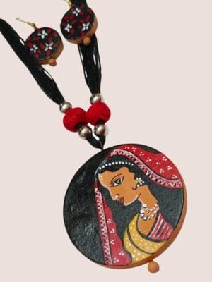 Unique Hand Painted Terracotta Necklace