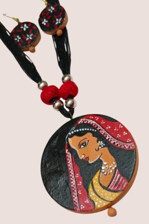 Unique Hand Painted Terracotta Necklace