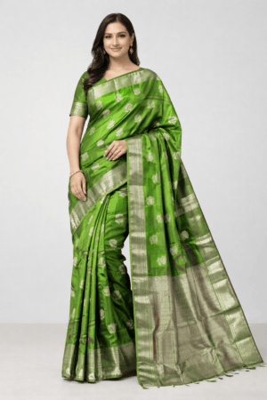 Rose Swarnachari full draped saree front view