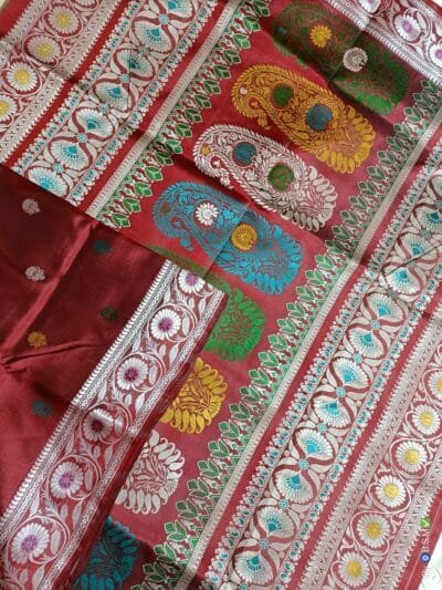 Maroon Revival Baluchari Silk Saree