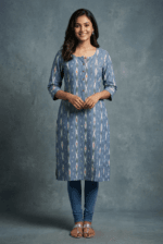 Women's Handloom Cotton Ikat Kurti