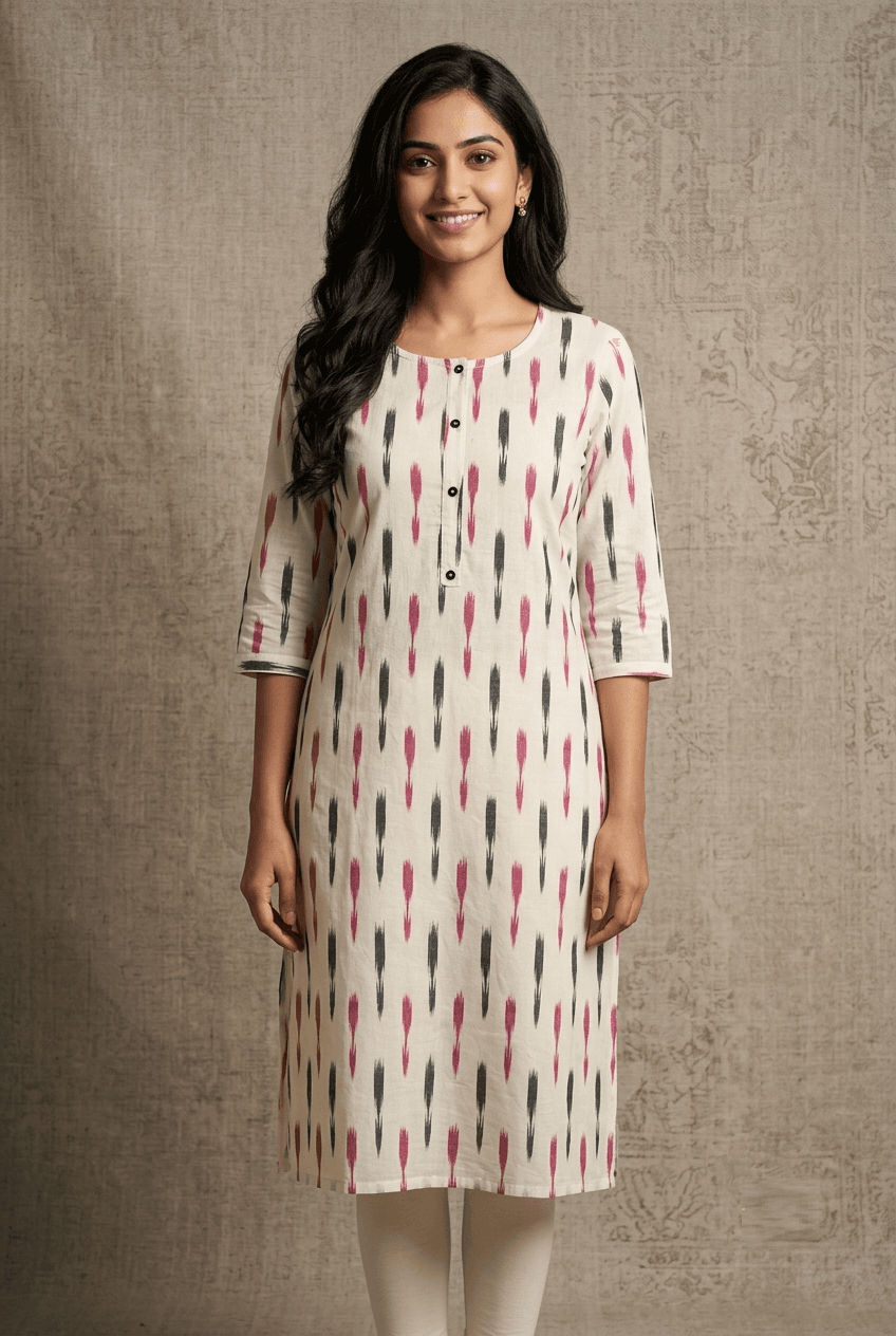 Pure Cotton Ikat Kurti