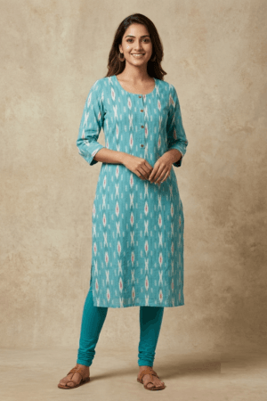 Handwoven Ikat Cotton Kurti