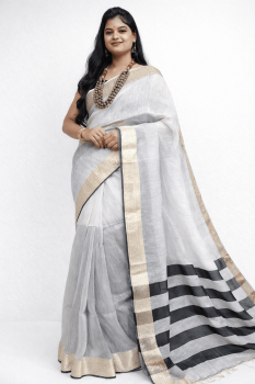 Designer Handloom Linen Saree